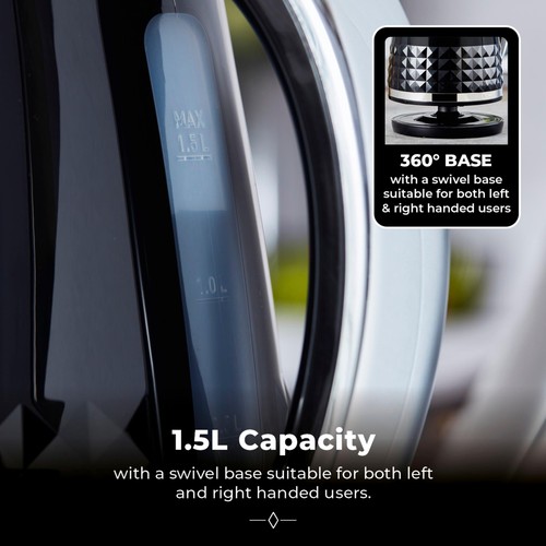 Tower Solitaire 1.5L 3KW Kettle Black