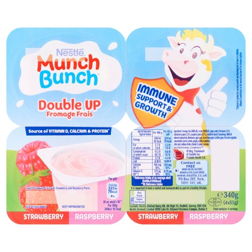Munch Bunch Double Up Fromage Frais Strawberry & Raspberry 