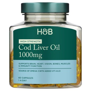 Holland & Barrett High Strength Pure Cod Liver Oil 1000mg Capsules