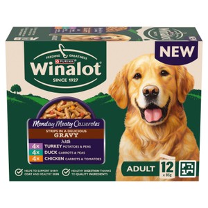Winalot Monday Meaty Casseroles Chicken, Turkey, Duck in Gravy Wet Dog Food