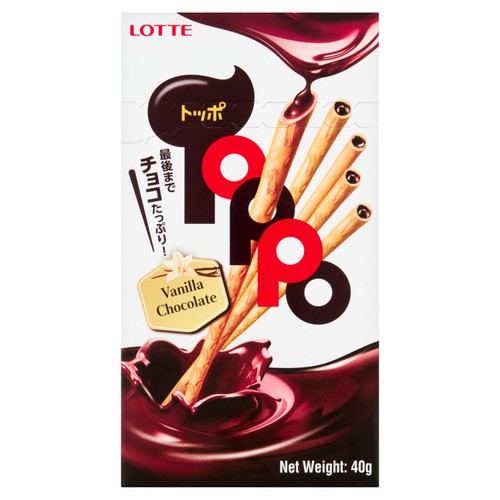 LOTTE Toppo Vanilla Chocolate Cream Filled Pretzel Stick