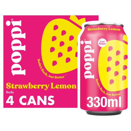 Poppi Strawberry Lemon Soda Cans