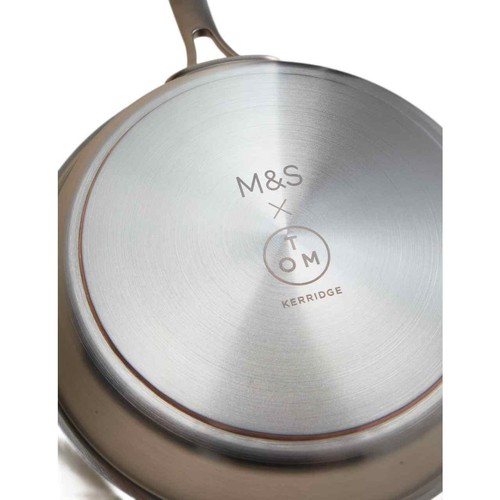M&S X Tom Kerridge Stainless Steel 24cm Non Stick Frying Pan, Silver