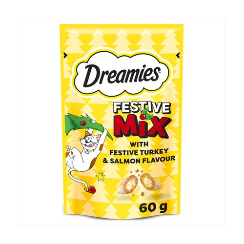 DREAMIES Christmas Mix Cat Treats with Salmon and Turkey