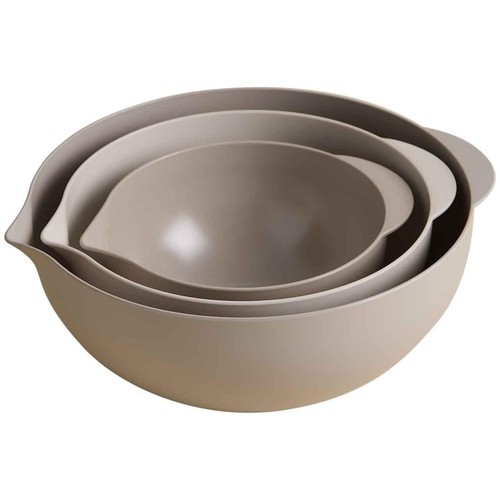 M&S Set of 3 Stacking Mixing Bowls, Cream