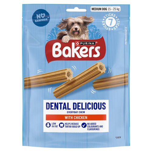 Bakers Dental Delicious Medium Chicken Dog Chews