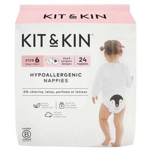 Kit & Kin Hypoallergenic Nappies Size 6 (14+kg)