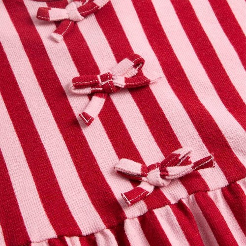 M&S Girls Striped Bow Detail Dress, 5-6 Years, Multi