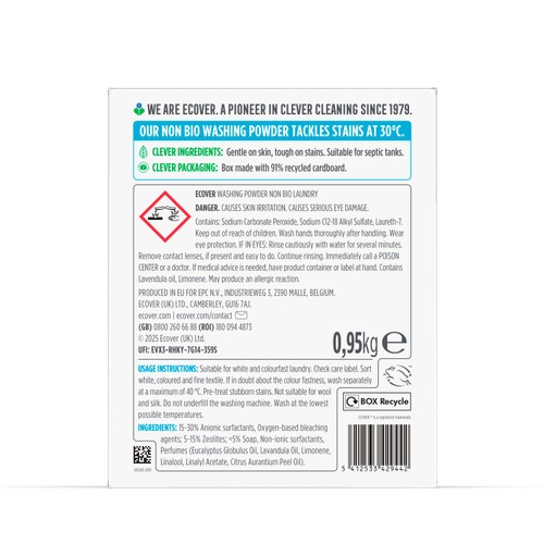 Ecover Concentrated Non Bio Laundry Powder 19 Washes