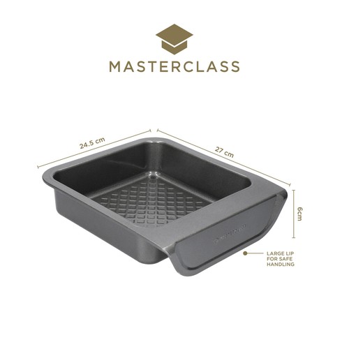 MasterClass Smart Stack Non-Stick Square Baking Tin, Sleeved