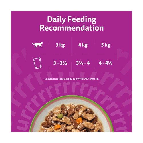 Whiskas 1+ Tasty Mix Chef's Choice Adult Wet Cat Food Pouches in Gravy