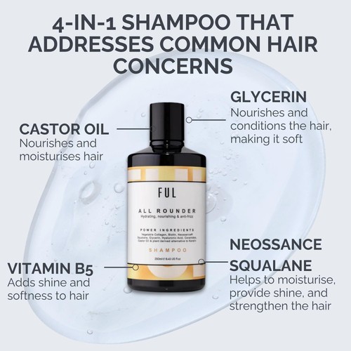 FUL All-Rounder Shampoo for Dry, Damaged & Frizzy Hair
