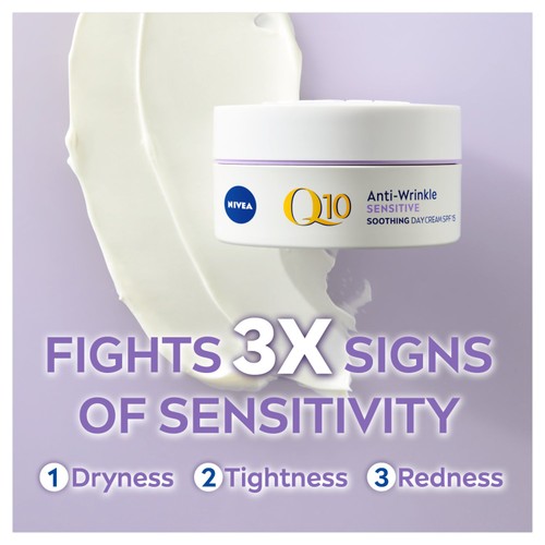 NIVEA Q10 Power Anti-Wrinkle Day Face Cream SPF15 for Sensitive Skin