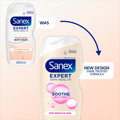 Sanex Expert Skin Health Sensitive Soothing Bubble Bath Soak