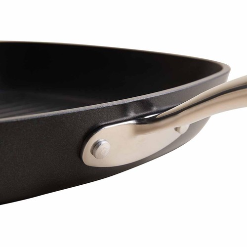 M&S Aluminium 26cm Non Stick Griddle Pan, Black