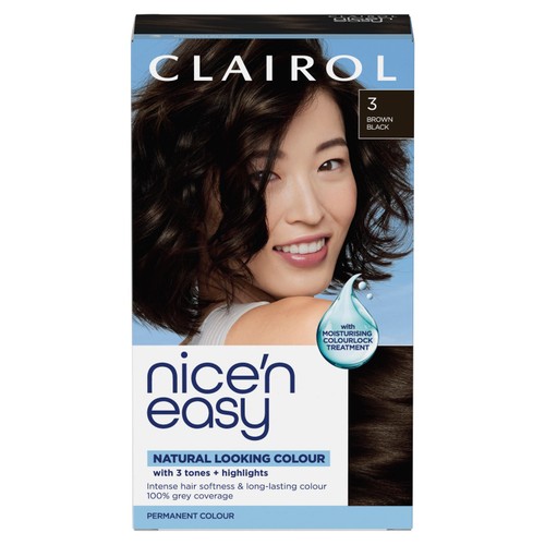 Clairol Nice'n Easy Hair Dye, 3 Brown Black