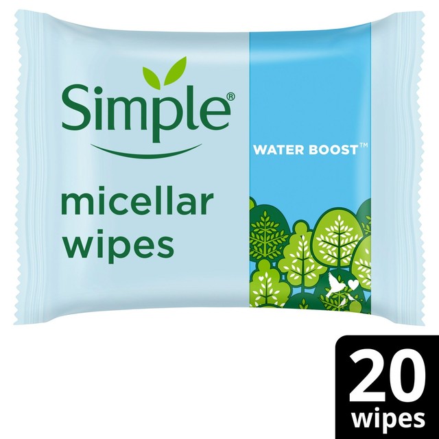 Simple Kind to Skin Micellar Biodegradable Cleansing Wipes 20 Pack