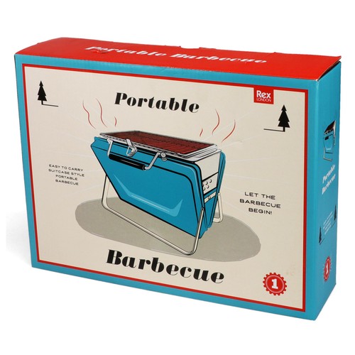 Rex London Portable Suitcase BBQ Petrol Blue