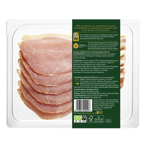 Denhay British Thick Cut Wiltshire Cure Smoked Back Bacon