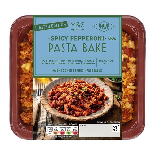 M&S Spicy Pepperoni Pasta Bake Serves 1
