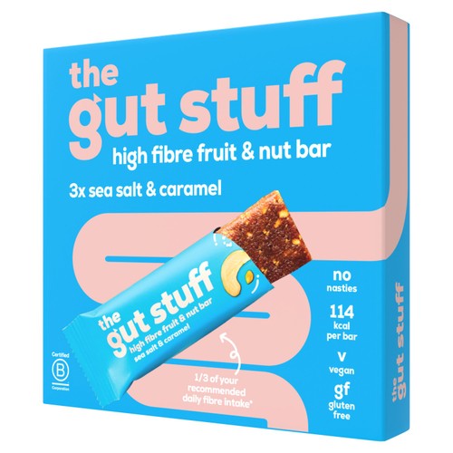 The Gut Stuff Sea Salt & Caramel High Fibre Fruit & Nut Bars