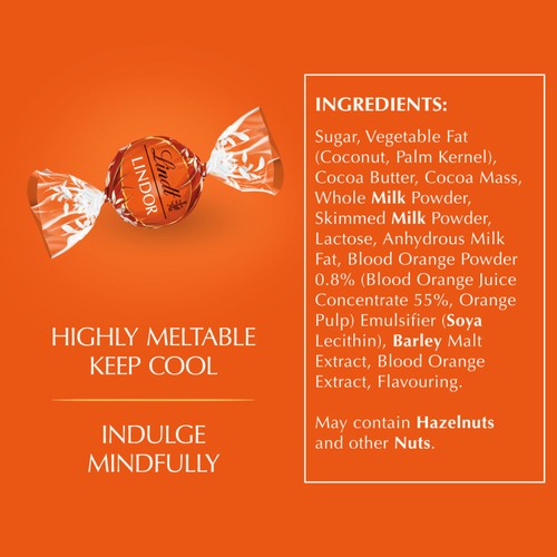 Lindt Lindor Blood Orange Milk Chocolate Truffles Box