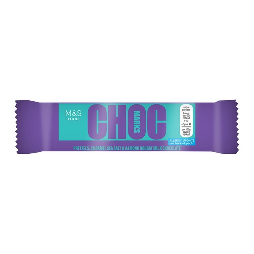 M&S Choc Marks Pretzel, Caramel Sea Salt & Almond Nougat Milk Chocolate
