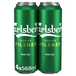 Carlsberg Danish Pilsner Lager Beer Can 4x568ml