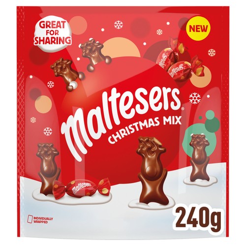 Maltesers Christmas Mix, Mint Chocolate & Milk Chocolate Selection Pouch