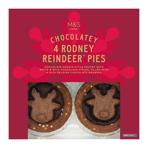 M&S Rodney Reindeer Chocolate Brownie Pies