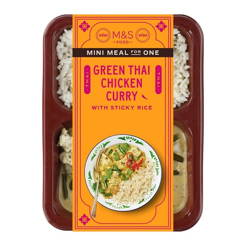 M&S Green Thai Chicken Curry with Sticky Rice Serves 1