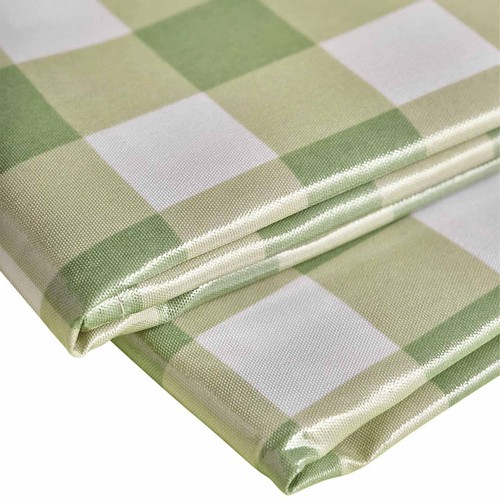 M&S Gingham Wipe Clean Tablecloth, Green Mix