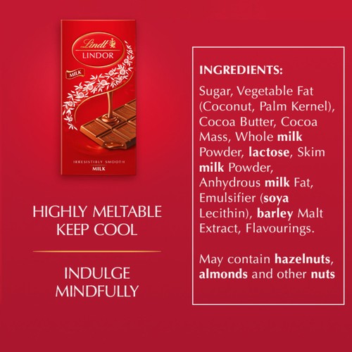 Lindt Lindor Milk Chocolate Bar 