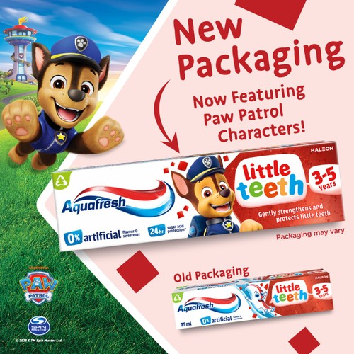 Aquafresh Kids Paw Patrol Little Teeth Toothpaste 3-5 years 75ml