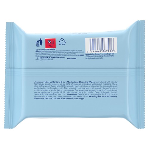 Johnson's Make Up Be Gone Moisturising Wipes