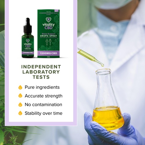 Vitality CBD Sleep Support Oil 1200mg, Dual applicator