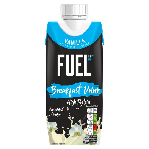 FUEL 10K Vanilla High Protein Milk Breakfast Shake Drink
