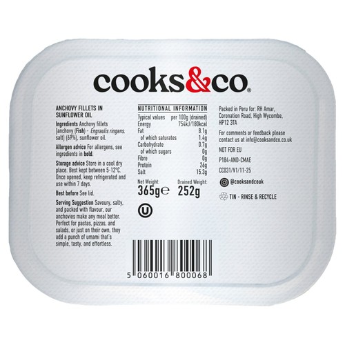 Cooks&Co Anchovy Fillets in Oil