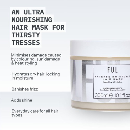 FUL Intense Moisture Hair Mask for Dry, Damaged or Curly Hair