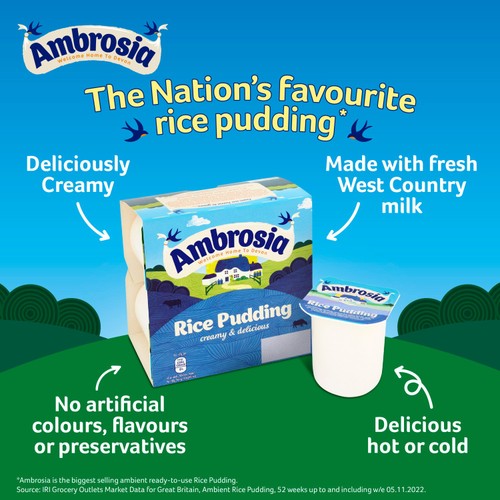 Ambrosia Rice Pudding Dessert Snack Pots