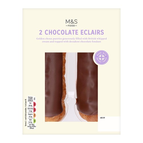 M&S 2 Chocolate Eclairs