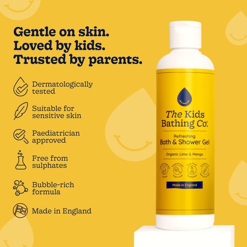 The Kids Bathing Co. Organic Lime & Mango Refreshing Bath & Shower Gel