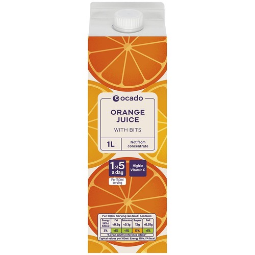 Ocado Orange Juice with Bits Not From Concentrate