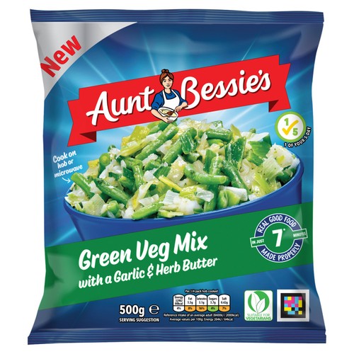 Aunt Bessie's Green Veg Mix with a Garlic & Herb Butter
