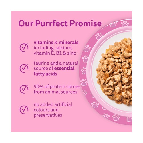 Whiskas Kitten 2-12mths Wet Cat Food Pouches Poultry Feasts in Jelly