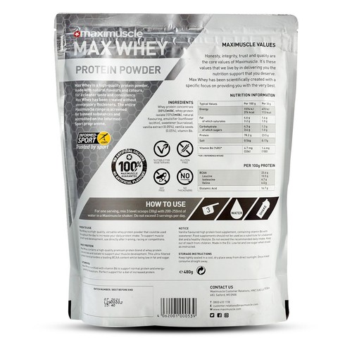 Maximuscle Vanilla Max Whey Protein Powder 