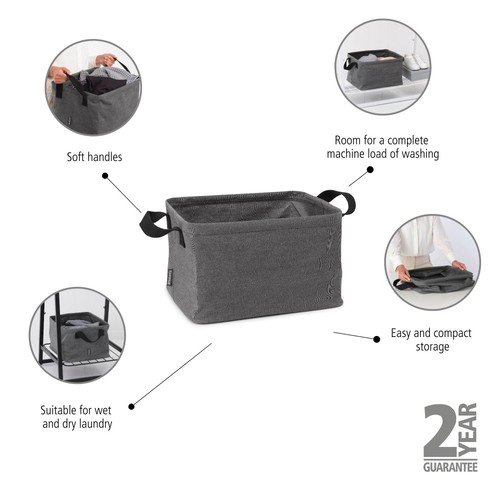 Brabantia 35 Litre Black Foldable Laundry Basket