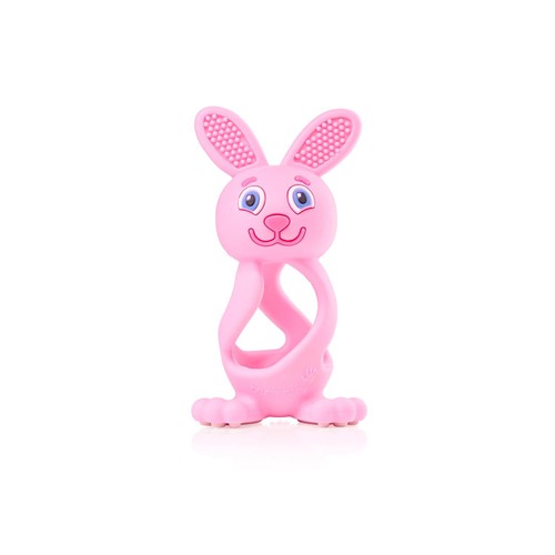 Bobbie Bunny Baby Teether Toy Rose Pink