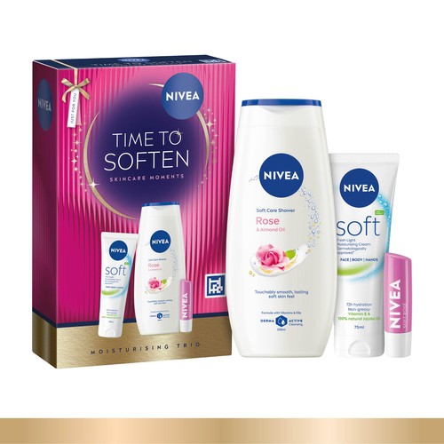 NIVEA Time To Soften + Lip Balm Gift Set