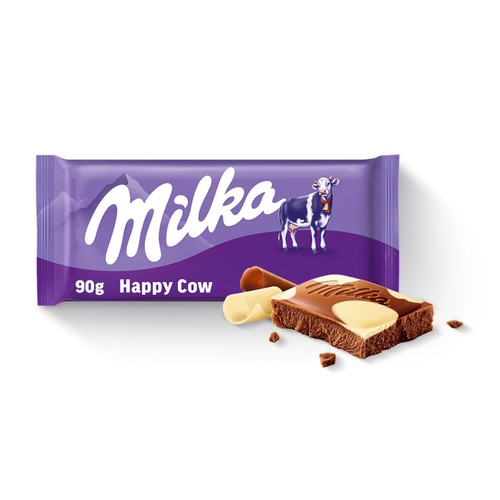 Milka Happy Cows Milk and White Chocolate Bar